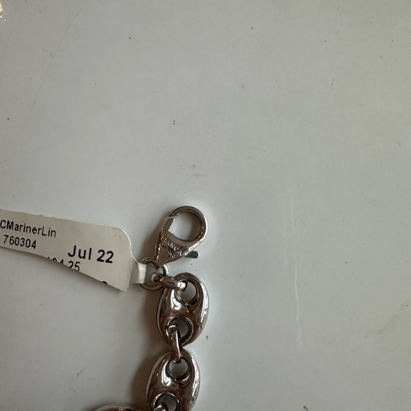 New! Sterling Silver Puffed Mariner Chain Bracelet - Picture 10 of 11